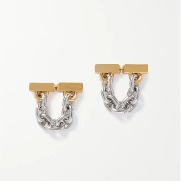 Mixed Metal Link Hoops - Picture 2 of 4